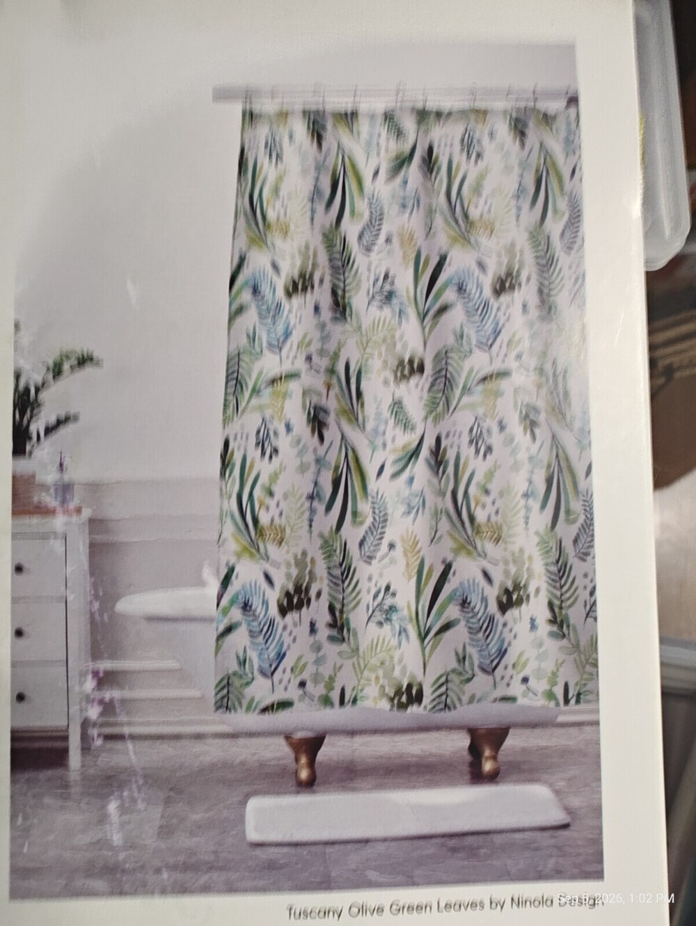 Society6 Botanical Print Shower Curtain 68 by 72 inch New in Package